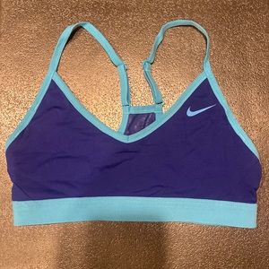 Blue Nike sports bra